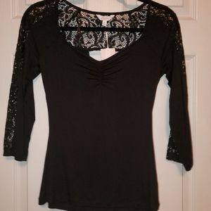 Black lace shirt.